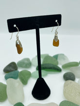 Load image into Gallery viewer, Sterling Silver Caramel Spanish Sea Glass Earrings