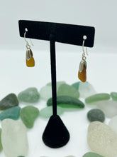 Load image into Gallery viewer, Sterling Silver Caramel Spanish Sea Glass Earrings