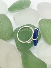 Load image into Gallery viewer, Sterling Silver Cobalt Blue Seaglass Ring