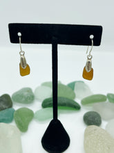 Load image into Gallery viewer, Sterling Silver Caramel Spanish Sea Glass Earrings