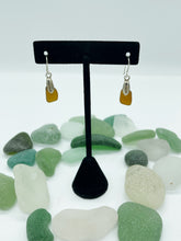 Load image into Gallery viewer, Sterling Silver Caramel Spanish Sea Glass Earrings