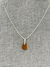 Load image into Gallery viewer, Sterling Silver Caramel Spanish Sea Glass Necklace
